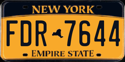 NY license plate FDR7644