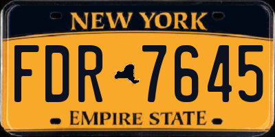 NY license plate FDR7645