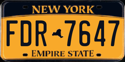NY license plate FDR7647