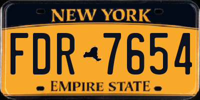 NY license plate FDR7654