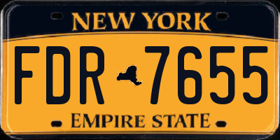 NY license plate FDR7655
