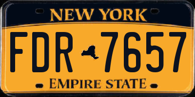 NY license plate FDR7657