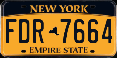 NY license plate FDR7664