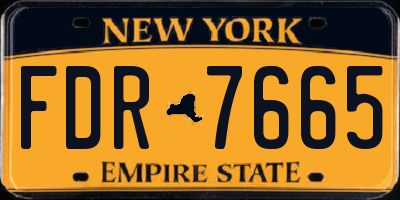 NY license plate FDR7665