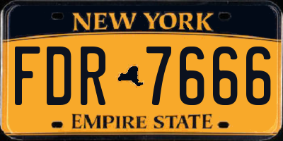 NY license plate FDR7666
