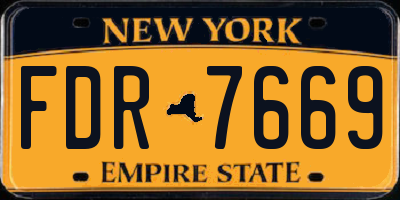 NY license plate FDR7669