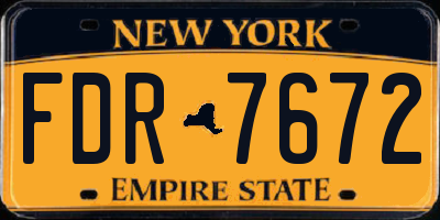NY license plate FDR7672