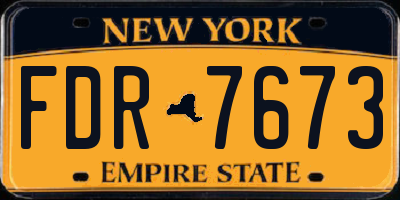 NY license plate FDR7673