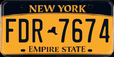 NY license plate FDR7674
