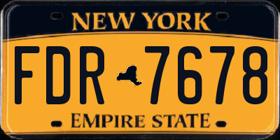 NY license plate FDR7678