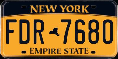 NY license plate FDR7680