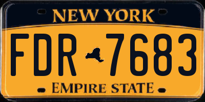 NY license plate FDR7683