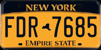 NY license plate FDR7685
