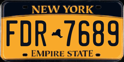 NY license plate FDR7689