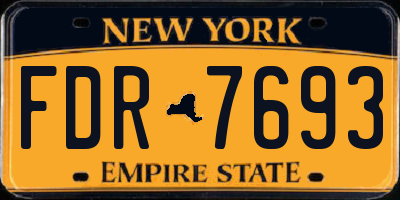 NY license plate FDR7693