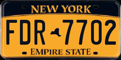 NY license plate FDR7702