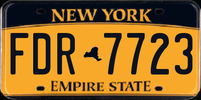 NY license plate FDR7723