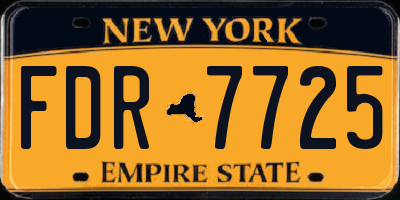 NY license plate FDR7725