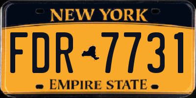 NY license plate FDR7731