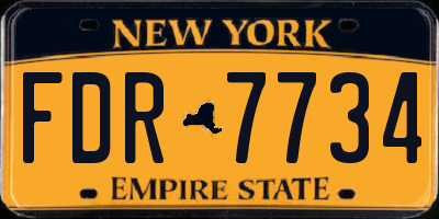 NY license plate FDR7734