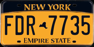 NY license plate FDR7735