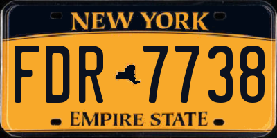 NY license plate FDR7738