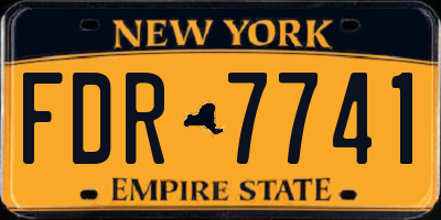 NY license plate FDR7741