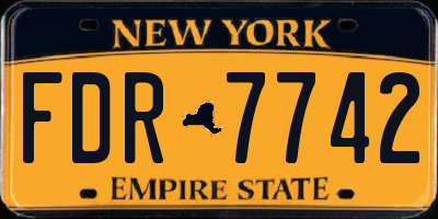 NY license plate FDR7742