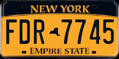 NY license plate FDR7745