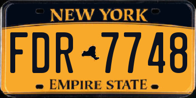 NY license plate FDR7748