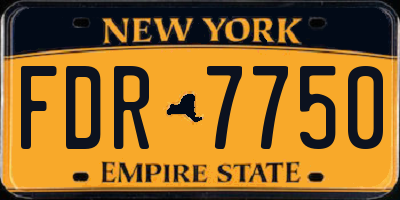 NY license plate FDR7750