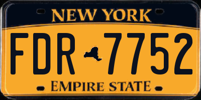 NY license plate FDR7752