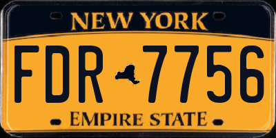 NY license plate FDR7756