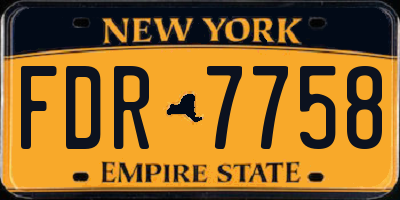 NY license plate FDR7758