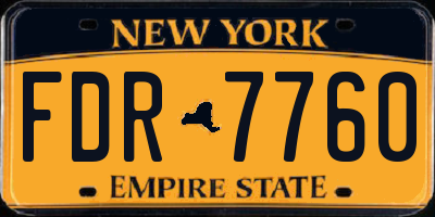NY license plate FDR7760