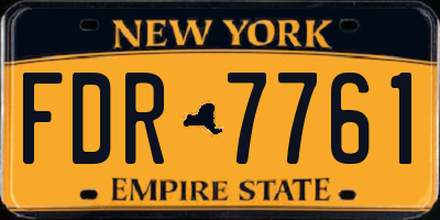 NY license plate FDR7761