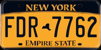 NY license plate FDR7762