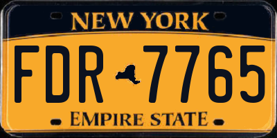 NY license plate FDR7765
