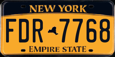 NY license plate FDR7768