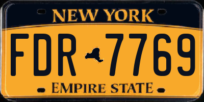 NY license plate FDR7769