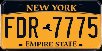 NY license plate FDR7775
