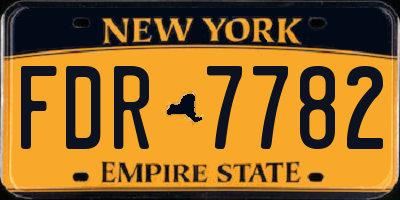 NY license plate FDR7782
