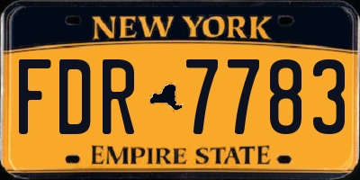 NY license plate FDR7783