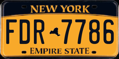 NY license plate FDR7786
