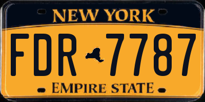 NY license plate FDR7787
