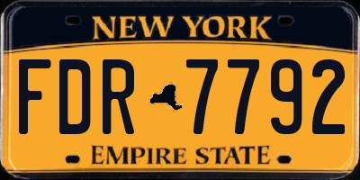 NY license plate FDR7792