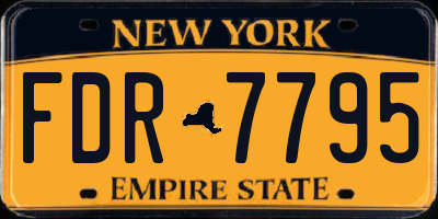 NY license plate FDR7795
