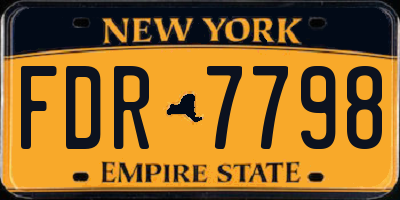 NY license plate FDR7798