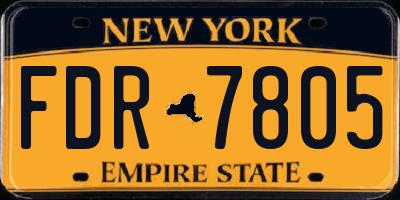 NY license plate FDR7805