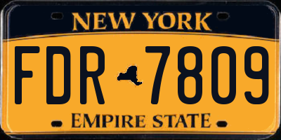 NY license plate FDR7809
